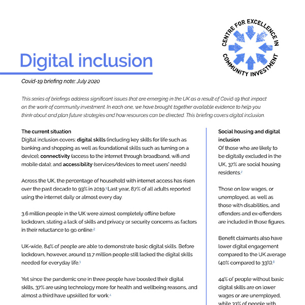 Digital inclusion and Covid-19 briefing