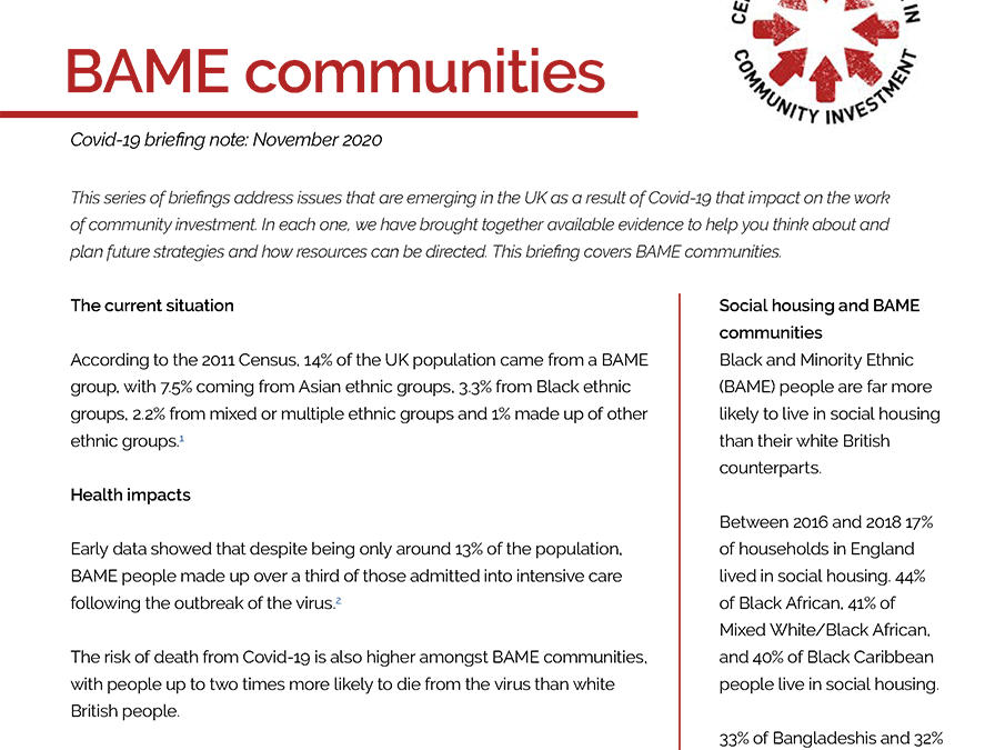 BAME communities and Covid-19 briefing