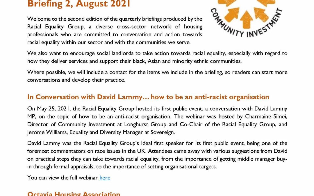 Racial Equality Group: Briefing 2